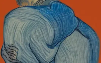 La imagen debe mostrar a una persona que ofrece un abrazo cálido mientras escucha activamente con empatía