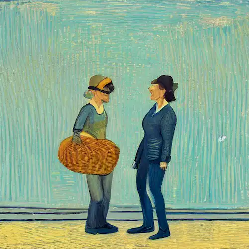 La imagen debe retratar una interacción equilibrada entre dos personas, demostrando asertividad en la comunicación para promover relaciones más sanas y eficaces.