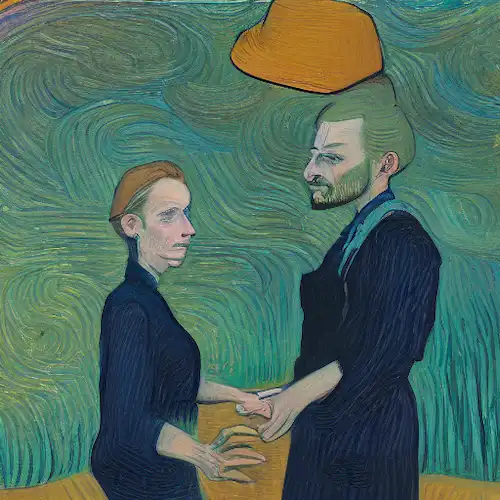 La imagen debe representar a una pareja involucrando en ejercicios de comunicación para mejorar la confianza