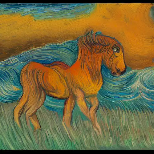 La imagen retrata el viaje de domesticar un caballo salvaje