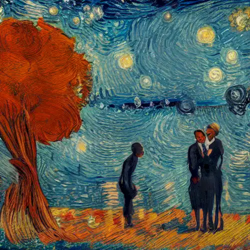 La imagen debe transmitir visualmente un proceso de colaboración con dos socios que trabajan juntos para evaluar su relación, fomentando la comprensión y la confianza para mejorar su vínculo.